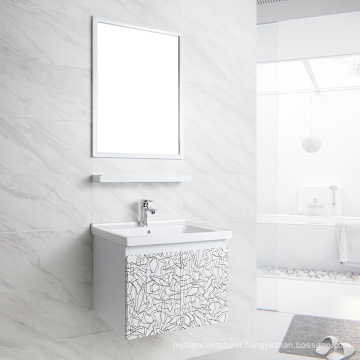 Fashion White color stainless mirror bathroom cabinet with shelf